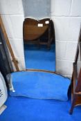 Two vintage frameless wall mirrors