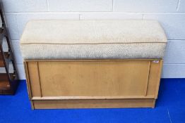 A vintage ply storage seat