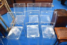 A set of six vintage clear perspex 'Ghost' dining chairs, La Marie by Starck for Kartell , circa