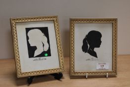 Two mid century L.Pierre Bottomer silhouettes.