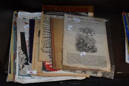 A selection of vintage ephemera, including childrens book, 1979 edition of New Statesman, Punch's