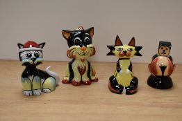 Four Lorna Bailey novelty cat studies.