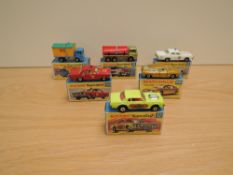 Six Matchbox Series Superfast Lesney 1969-1973 diecasts, No 55 Police Car, No 56 BMC 1800