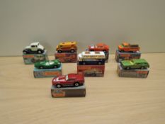 Eight Matchbox Series Superfast Lesney 1976-1982 diecasts, K & L Boxes, No 62 Chevrolet, red, No