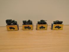 Four Matchbox Series Lesney 1961-1965 diecasts, No 61 Army Scout Car, No 67 Saladin Armoured Car, No