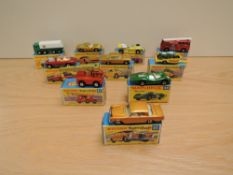 Ten Matchbox Superfast 1970-1973 diecasts, G Boxes, No 32 Leyland Petrol Tanker, No 33 Lamborghini