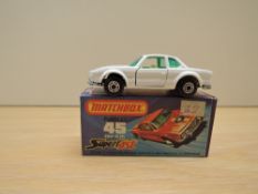 A Matchbox Superfast 1974-1976 diecast, J Box, No 45 BMW 30 CSL in white with Manhalter boot