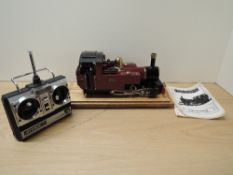 A Roundhouse Live Steam Radio Controlled 0-6-0 Locomotive named Pamela, 32mm gauge, in burgandy