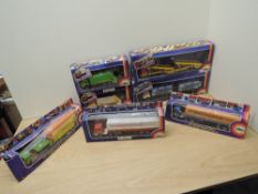Seven 1980's Siku diecasts, 2820 KSG Refuse Truck, 2820 Euro Express Refuse Truck, 3410 Garage