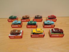 Ten 1977 Polistil Club 33 1:55 scale diecasts, RJ17 Ford Consul, RJ18 Ford Capri II, RJ19 Ford