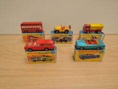 Five Matchbox Series Superfast Lesney 1969-1973 diecasts, No 69 Rolls Royce Silver Shadow, blue with