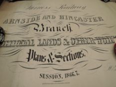 A 1866/67 Carnforth Iron Works Bridge Plan, Waterlow & Sons, Lithographers, London, Furness