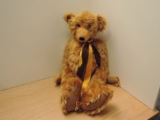 A modern Brow Bears golden mohair Teddy Bear having plastic eyes, stitched nose and mouth, jointed