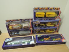 Seven 1980's Siku diecasts, 3712 Petrol Station Tanker Aral, 3714 Post Office Postal Service, 3715