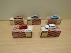 Five Western Models MiniKits diecasts, M1 Mini Clubman, M2 Herald Estate, M3 Austin 1100, M4 105E