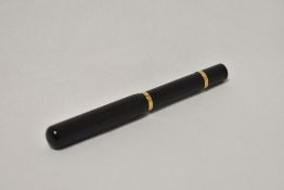 An Onoto the Pen by De La Rue in BHR piston fill fountain pen with diamond design having gold band