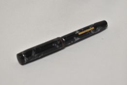 A Mentmore Diploma lever fill fountain pen in grey marble with single narrow band to the cap