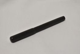 A Pitman Fono lever fill fountain pen in BHR with engine turned chevron design having Warrented 14ct