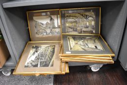 Unknown Artist (20th Century, British), monochrome prints, a series of 9 industrial scenes of Ind