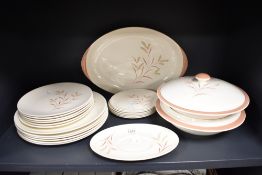 A collection of vintage Royal Doulton 'Meadow Glory' tableware, including; platter, tureens and