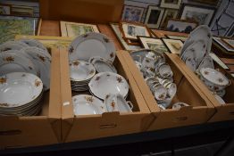 A large collection of vintage Bavarian table ware, having white ground with rose transfer pattern an