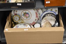 A large Royal Albert Lady Carlyle' cake plate, a large oval Mintons 'Bala' platter and five side
