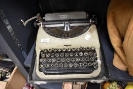 A vintage Remington portable type writer.