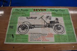 An original Austin Seven garage chart.