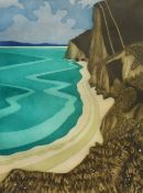 John Brunsdon ARCA (20th Century, British), coloured print, 'Dorset Cove', signed in pencil to the