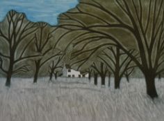 John Brunsdon ARCA (20th Century, British), coloured print, 'Orchard', signed in pencil to the lower