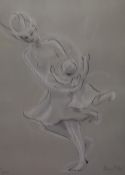 After Mary Cox (Contemporary), a coloured print, Two dancing figures, signed to the lower right, a