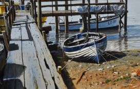 David Wilson (20th Century, British), acrylic, 'Southwold Fish Quay', signed to the lower right,