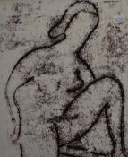 After Alfred Birdsey (1912-1996), a coloured print, A life study of a female, signed to the lower