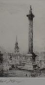 Edward J. Cherry (b.1886), etchings, Four depictions of London, comprising Houses of Parliament,