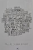 *Lake District interest - Two contemporary poster prints, to comprise 'A Fells of The Lake District'