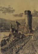 C.Beysiegel (20th Century, German), a pencil sketch, 'Ruine Ehrenfels', signed to the lower left,