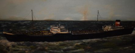 Artist Unknown (20th Century), an oil on board, Athelking, a painting of the North East tank ship at