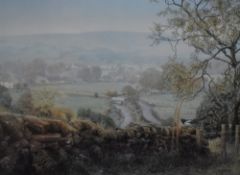 After Keith Melling (British b.1946), a coloured print, 'Late Summer, Pendle Hill, Lancashire',