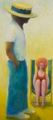 John Haslam (20th Century), oil on board, 'New Brighton Beach', signed and dated '79 to the lower