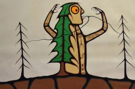 After Roy Thomas (1949-2004, Canadian), a coloured print, 'My Great Pine Grandmother', signed in