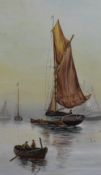 A.Lupton (19th/20th Century), an oil on canvas, Fishing boats in calm waters, signed to the lower