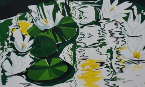 Artist Unknown, 20th Century, coloured print, An abstract interpretation of flowers, framed and