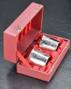 A pair of cased Queen Elizabeth II silver beakers or cups, of flared cylindrical form with