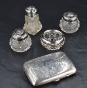 A George V silver cigarette case, of hinged rectangular form and curved for the gentleman's