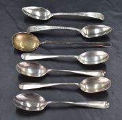 A group of four Edwardian Hanoverian pattern teaspoons, marks for Sheffield 1909, maker C W Fletcher