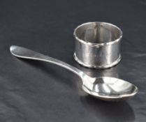 A George V silver pointed antique pattern teaspoon, marks for Birmingham 1934, maker A Marston & Co,