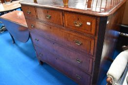 A 19th Century chest of three over three drawers having Georgian style brass handles