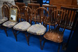 Five wheelback dining chairs
