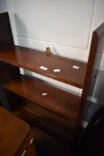 A mahogany open bookshelf