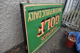 A large sign, Rampside golf course, approx 250 x 125cm, excluding mounting posts